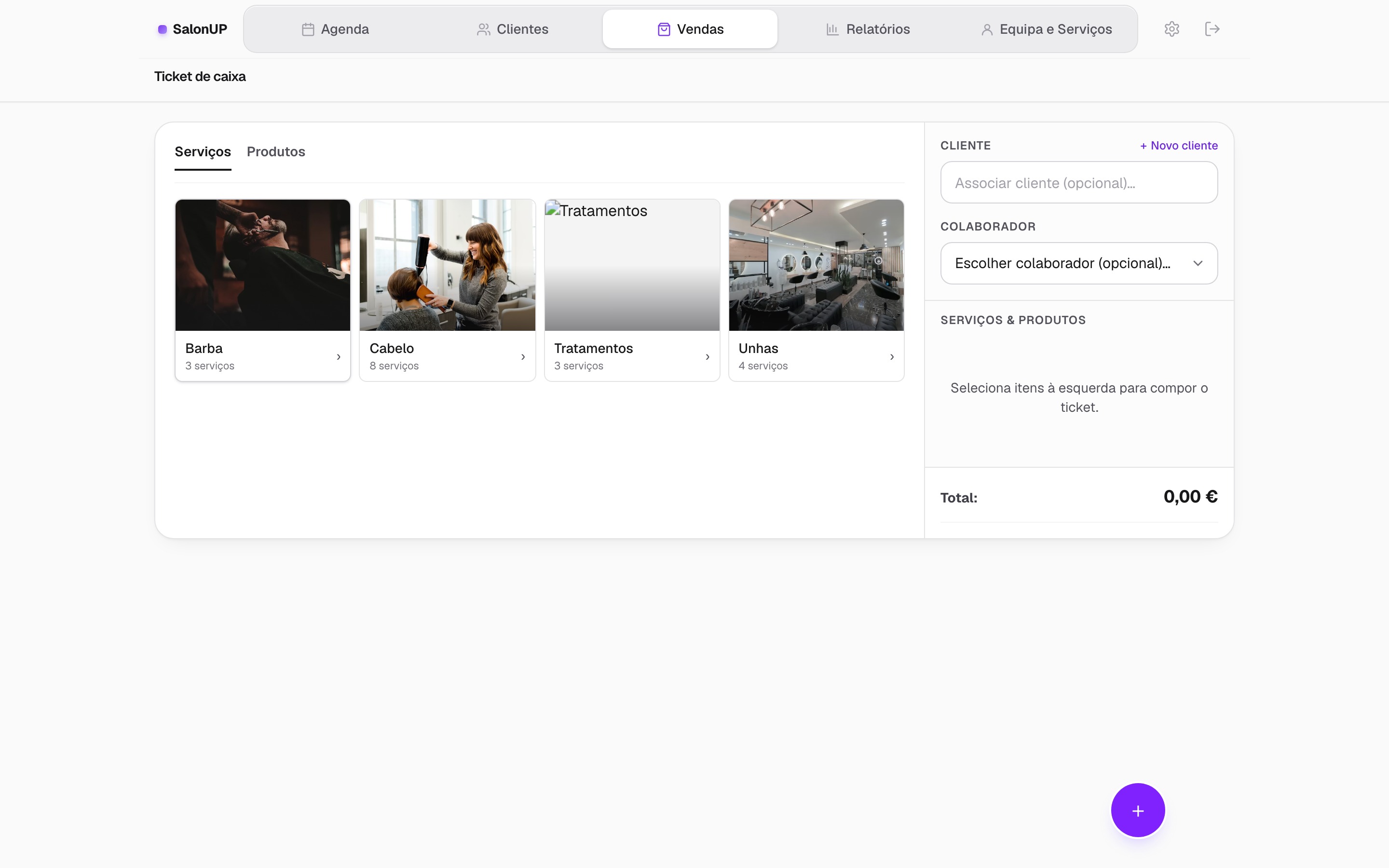 Vendas & Stock — SalonUP